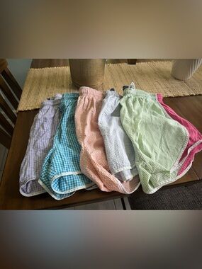 SALE!!! Lauren James Pastel Gingham Seersucker Shorts - set of 5  sz Medium